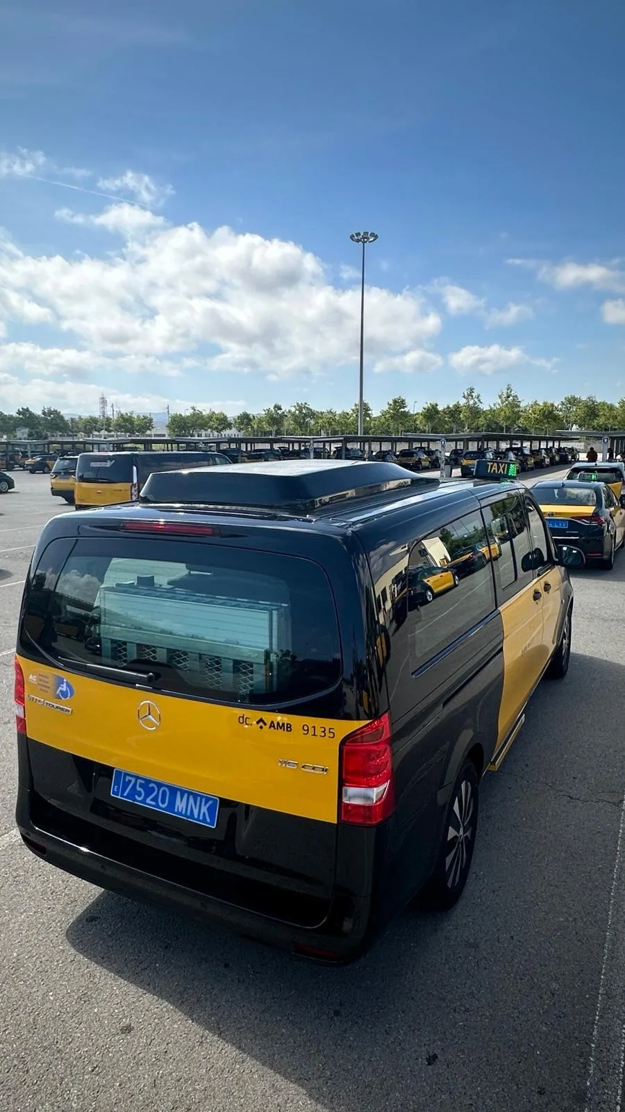 Licensed Barcelona taxi at the airport rank